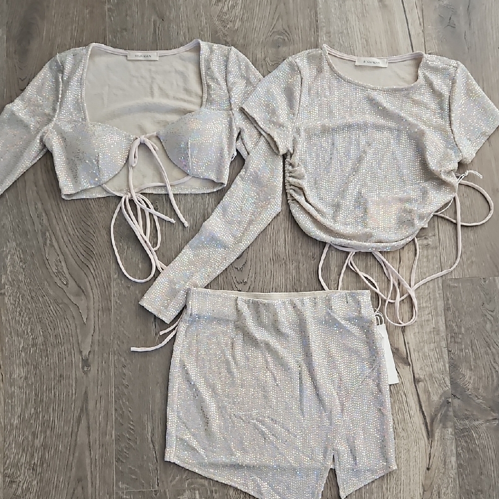 Shimmering Silver Two-Piece Set